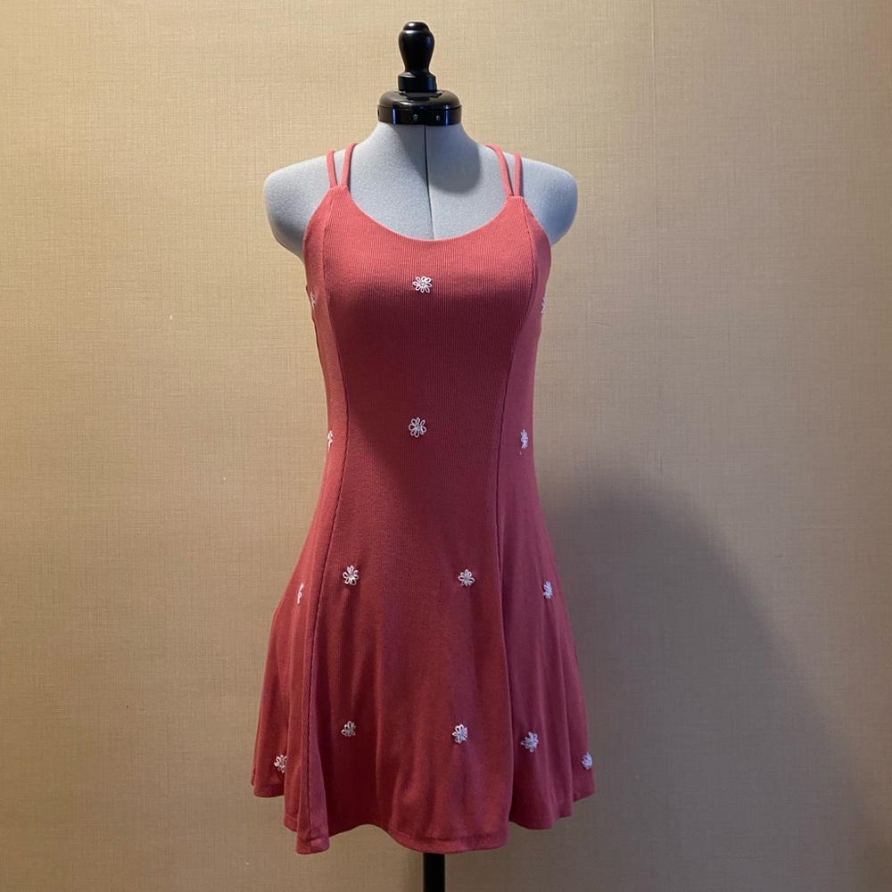 Aéropostale XS dress with hand embroidered flowers.